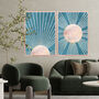 Sun Boho Blue Marble Gold Wall Art Print, thumbnail 5 of 5