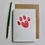 Dog Paw Love Heart Handprinted Greeting Card, thumbnail 2 of 4