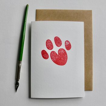 Dog Paw Love Heart Handprinted Greeting Card, 2 of 4
