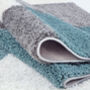 The Rugs Geometric Shaggy Rug Duck Egg Blue Checkered Rug, thumbnail 4 of 12
