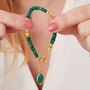 Emerald And Gold Plated Silver Beaded Bracelet, thumbnail 6 of 12