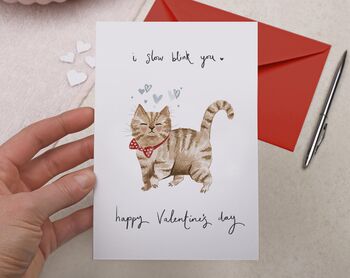 Cat 'Slow Blinking' Valentine Card, 2 of 2