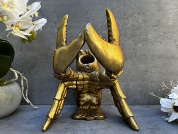 Drunken Lobster Wine Bottle Holder Gold Freestanding, 2 of 12