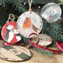 Three Bird And Mistletoe Christmas Bauble Decorations, thumbnail 3 of 6
