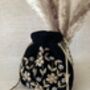 Black Handcrafted Velvet Potli Bag, thumbnail 6 of 7