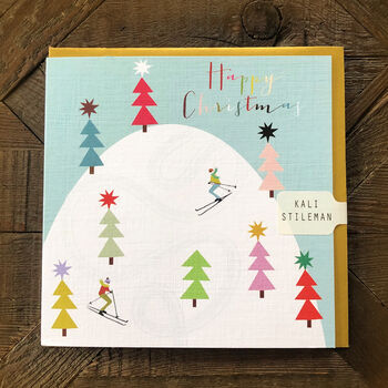 Skiers Christmas Greetings Card, 4 of 4