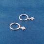 Silver Diamond Drop Hoop Earrings With Cz Stone, thumbnail 4 of 7