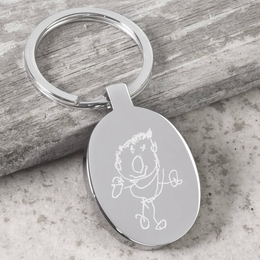 Personalised Engraved Drawing Key Ring, 1 of 10