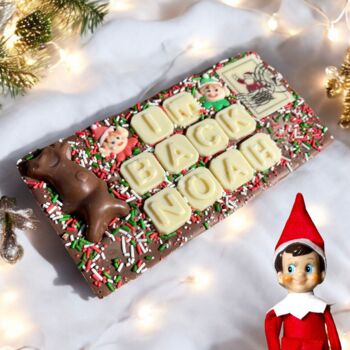 Elf On The Shelf Personalised Chocolate Bar, 2 of 4