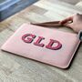 Personalised Shadow Print Pink Initial Pouch, thumbnail 1 of 2
