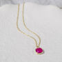 Brooklyn Fuchsia Chalcedony And Gold Plated Necklace, thumbnail 1 of 4