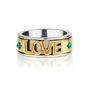 Love Rocks Turquoise Silver Spinning Ring, thumbnail 2 of 10