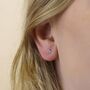 Mini Sterling Silver Simple Cubic Zirconia Stud Earrings, thumbnail 7 of 9