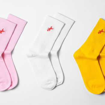 Embroidered Lobster Crew Socks Unisex Fit, 4 of 6