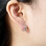 Thick 12 Mm Silver Huggie Hoops, Minimalistic Dainty Hoops, thumbnail 2 of 7