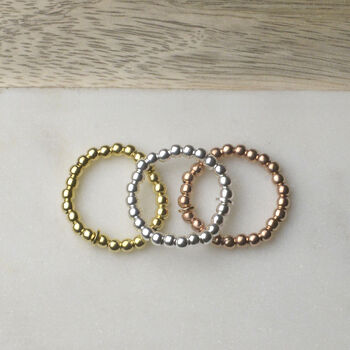Stretch Ring Sterling Silver, 18kt Rose / Gold Plated, 2 of 4
