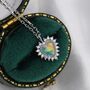 Opal Heart Pendant Necklace In Sterling Silver, thumbnail 3 of 11