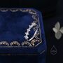 Sterling Silver Cz Hydrangea Half Eternity Ring, thumbnail 4 of 12