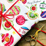 Vintage Bauble Illustrated Wrapping Paper, thumbnail 3 of 3