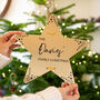 Personalised 'Family Christmas' Gold Star Tree Topper, thumbnail 1 of 5