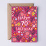 70th Birthday Card For Women, Floral 70th Card, For Her, thumbnail 1 of 4