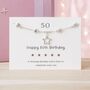 50th Birthday Sterling Silver Five Star Bracelet, thumbnail 1 of 4
