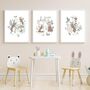 Bunny Nursery Wall Art – Soft Boho Rabbit Print Set For Kids, thumbnail 2 of 2