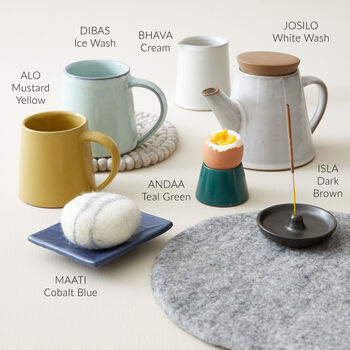 Fair Trade Minimalist Stoneware Conical Eggcup Saki Cup, 7 of 7