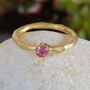 A Powder Pink Sapphire Ring In Nine Carat Yellow Gold, thumbnail 3 of 5