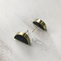 Fair Trade Eco Recycled Paper Half Moon Stud Earrings, thumbnail 5 of 10