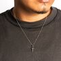 Gold Mini Crucifix Cross Pendant Chain For Men, thumbnail 8 of 12