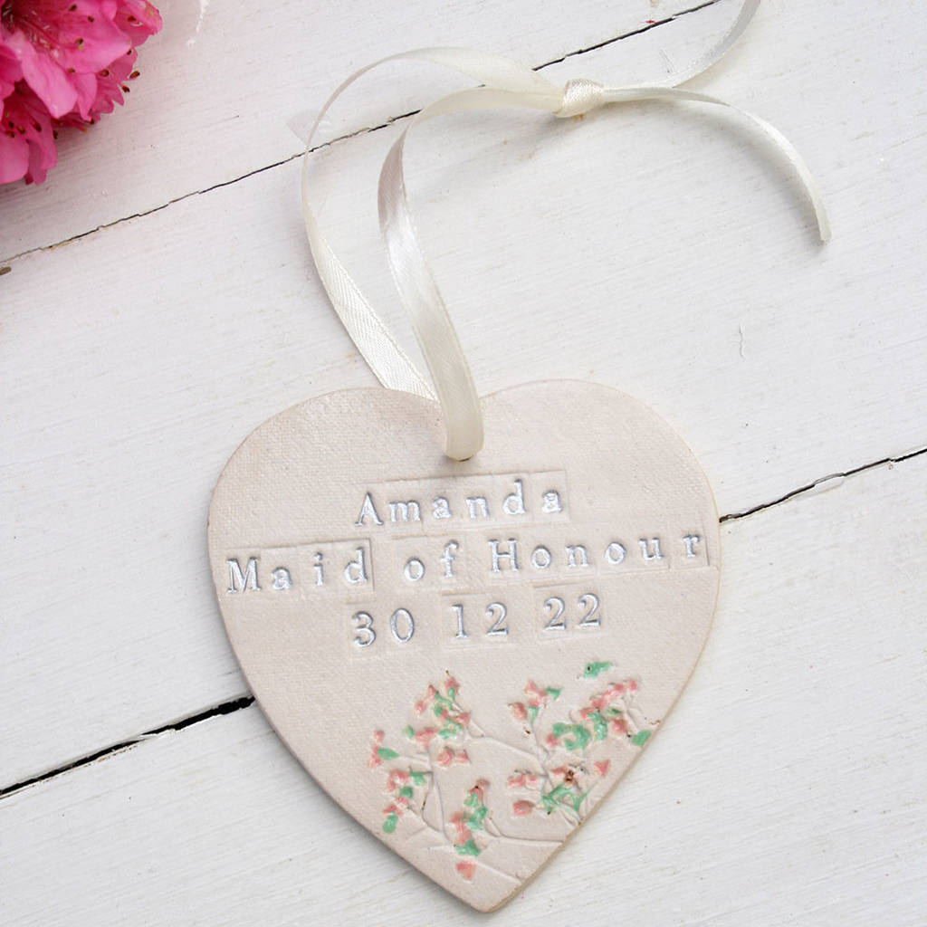 Personalised Maid Of Honour Hanging Heart, 1 of 5