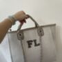 Personalised Stone Large Chain Initial Tote Beach Bag, thumbnail 6 of 10