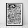 York Landmarks Print, thumbnail 1 of 10