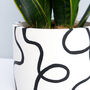 Abstract Outline Drawing Hand Painted Plant Pot, thumbnail 3 of 7