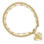 18 K Gold Plated Rope Chain Heart Locket Bracelet, thumbnail 3 of 5