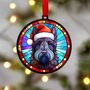Scottish Terrier In Santa Hat Suncatcher Decoration, thumbnail 1 of 6