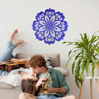 Round Wooden Mandala Modern Floral Wall Art Elegance, 4 of 12