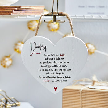 Keepsake Gift For Daddy, Hanging Wooden Heart, 2 of 3
