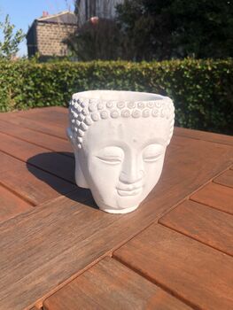 White Buddha Head Pot, 2 of 3