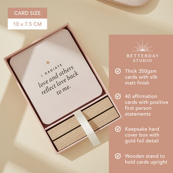 Everyday Affirmation Cards With Beech Wood Stand, 3 of 10