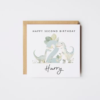 Dinosaur 1st Birthday Card For Boy *Age Options, 3 of 5