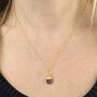 July Birthstone Necklace, Ruby, Gold Plated, thumbnail 4 of 8