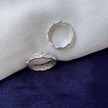 Sterling Silver Braided Twist Band Toe Ring, 6 of 7