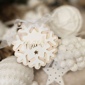 Personalised Name Snowflake Ornament, 2 of 5