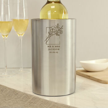 Personalised Stainless Steel Wine Cooler Gift, 4 of 4