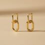Chunky Link 18k Gold Plated Waterproof Hoop Earrings, thumbnail 1 of 4