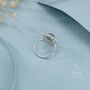 Sterling Silver Vintage Inspired Green Jade Cz Ring, thumbnail 3 of 12