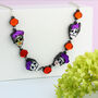 Candy Skull And Floral Necklace, Day Of The Dead, thumbnail 3 of 6