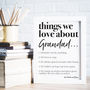 Personalised Things We Love About Grandad Grandpa Print, thumbnail 1 of 3
